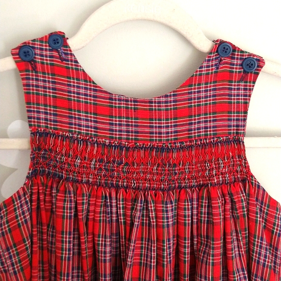 Toddler Girl Red Plaid Dress - Picture 3 of 6